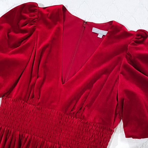 NWOT Antonio Melani Red Velvet Fit and Flare Dress Size 2 - Picture 6 of 7